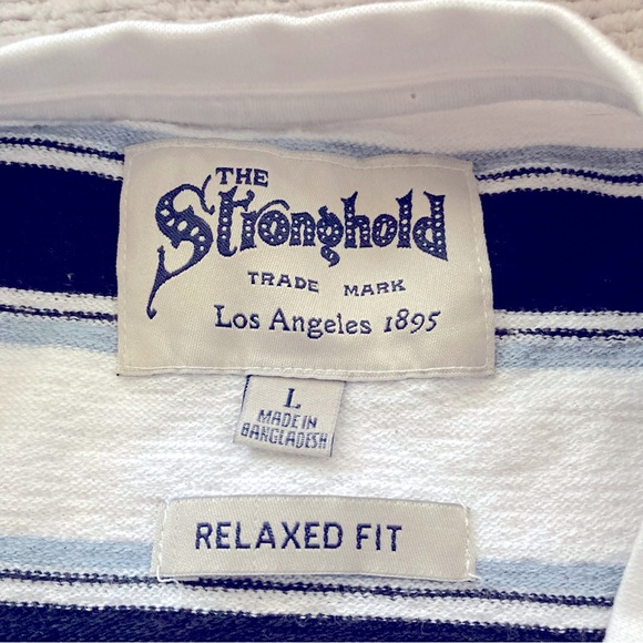 The Stronghold Striped Relaxed Fit Tee Size Large Retro Americana Timeless - Picture 3 of 7